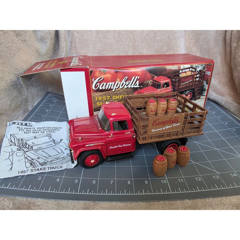 ERTL 1957 Chevy Stake Truck Campbells Soup Die-Cast Replica F603 Red Vintage